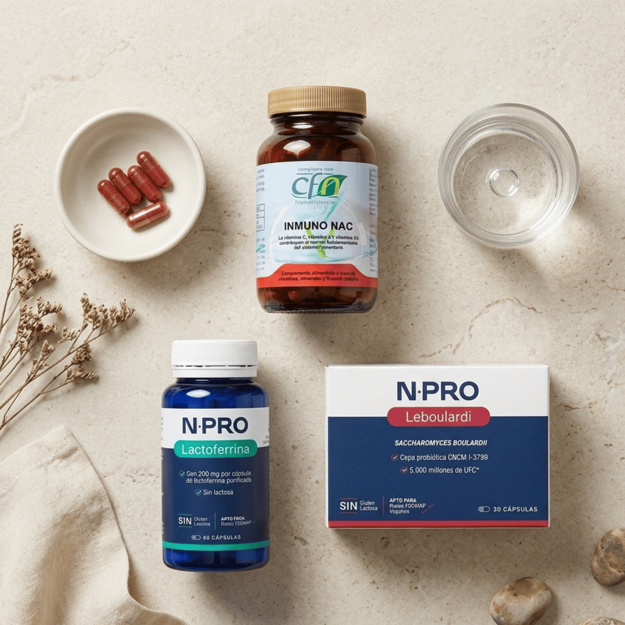 Pack Apoyo Antibióticos (Lactoferrina, Leboulardi e Inmuno Nac) de BioTherapeutics