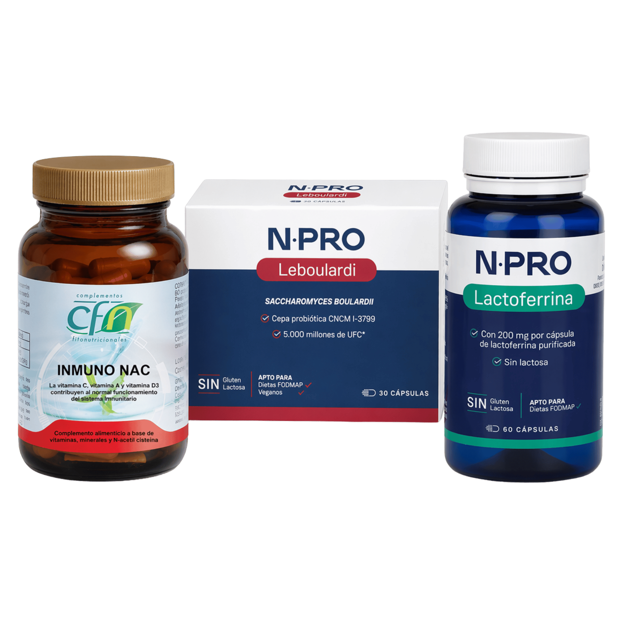 Pack Apoyo Antibióticos (Lactoferrina, Leboulardi e Inmuno Nac) de BioTherapeutics