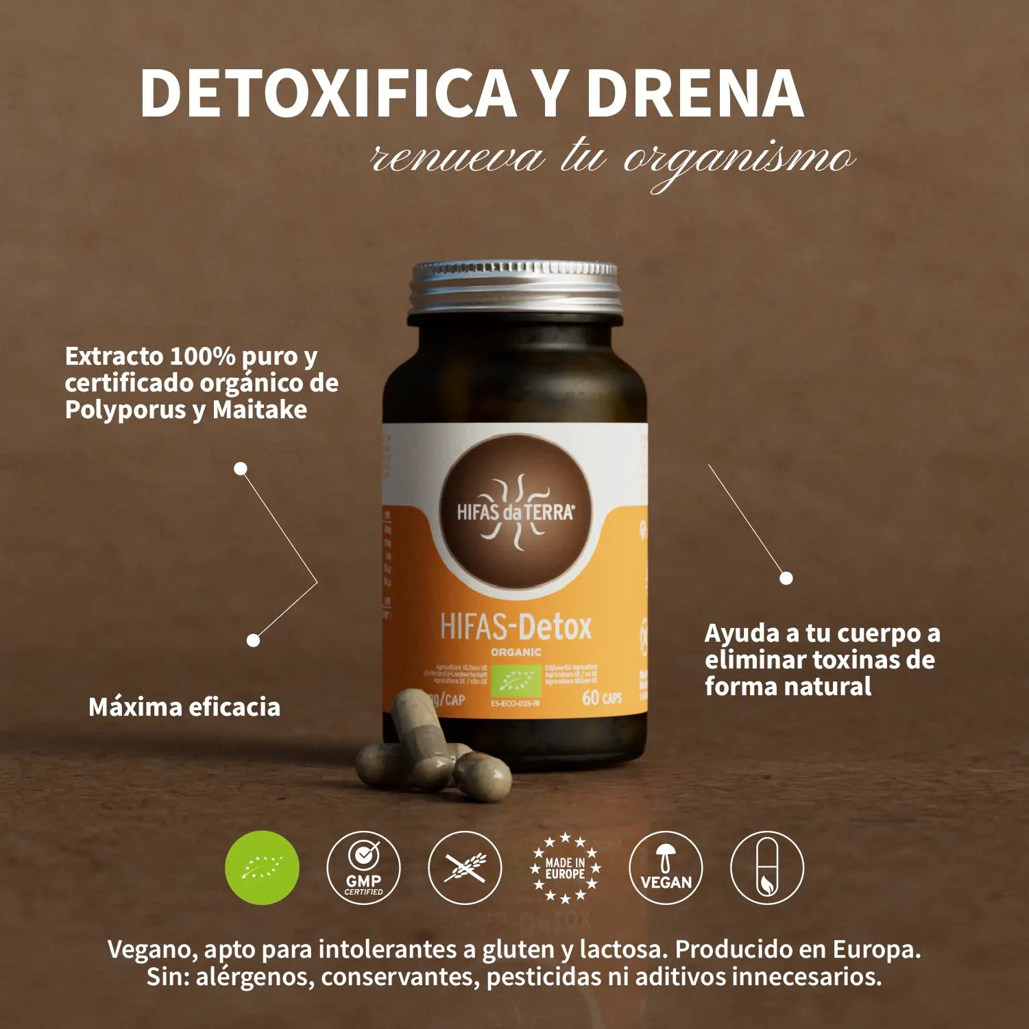 HIFAS-Detox 60 cápsulas de Hifas da Terra