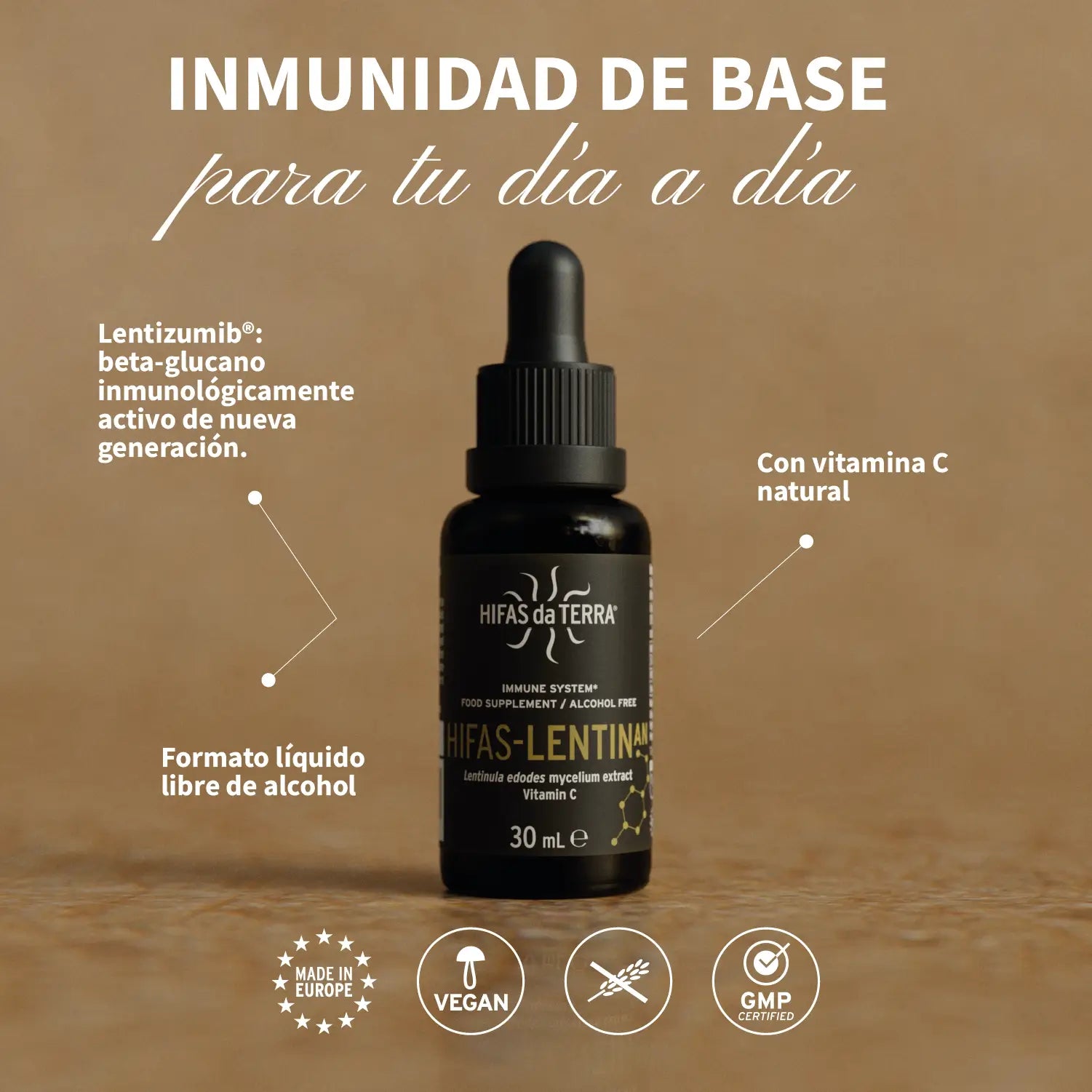 HIFAS-Lentinan (Extracto de Shiitake líquido) 30 ml de Hifas da Terra