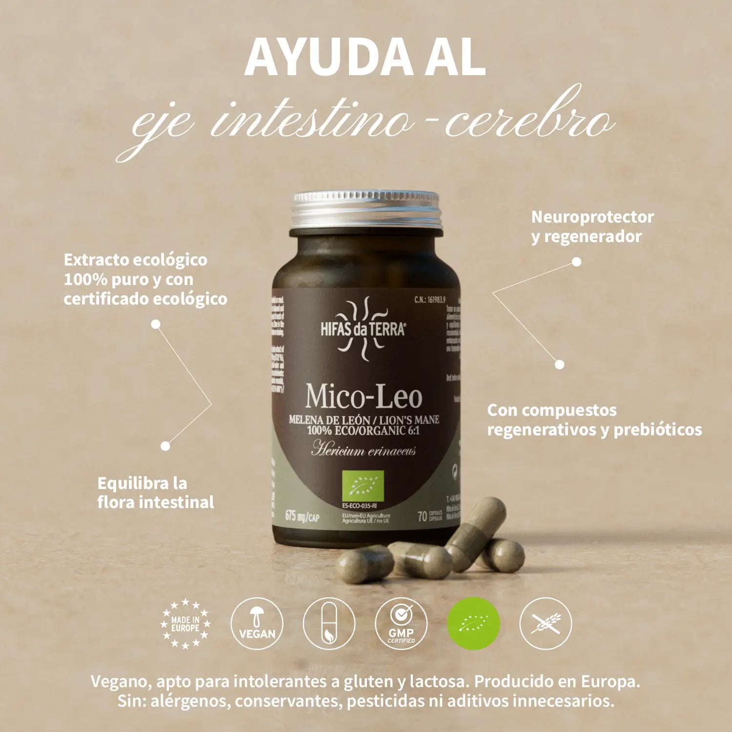 Mico-Leo 70 cápsulas de Hifas da Terra