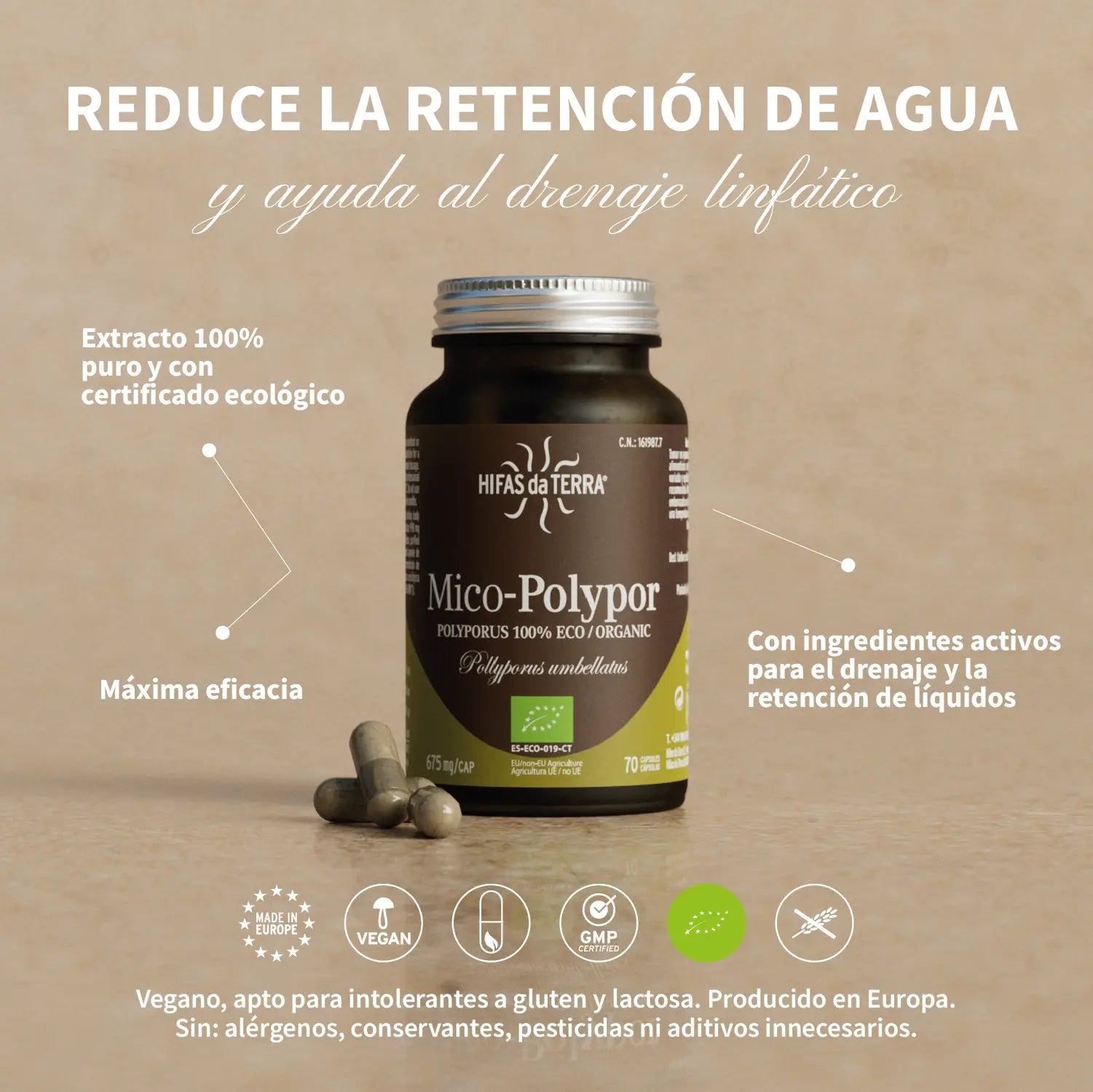 Mico-Polypor 70 cápsulas de Hifas da Terra