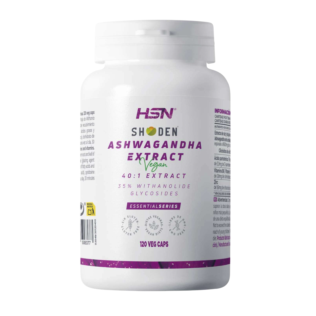 Ashwagandha Shoden (240 mg) 120 cápsulas de HSN