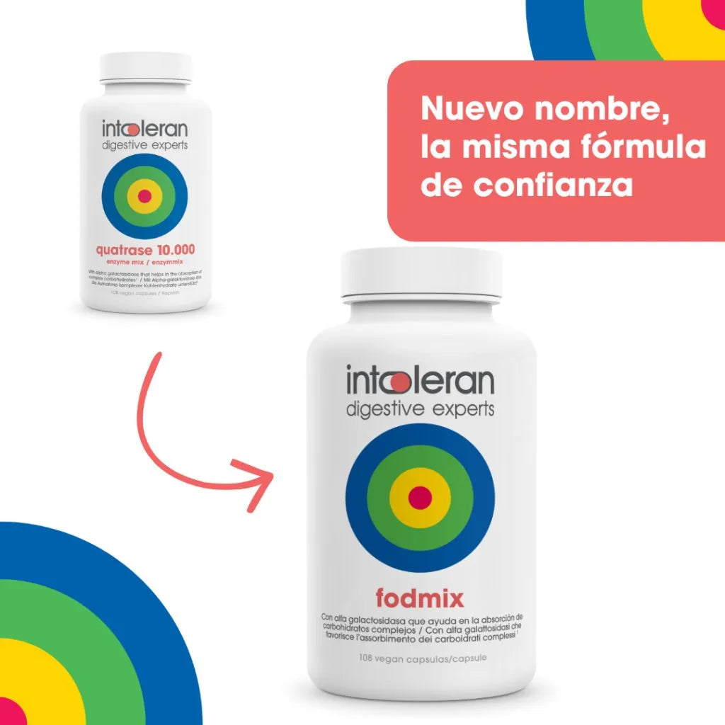 Fodmix (Quatrase 10.000) 108 cápsulas de Intoleran
