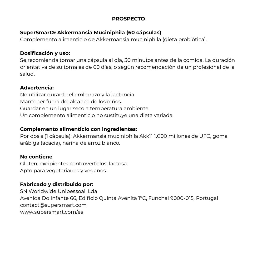 Akkermansia Muciniphila 60 cápsulas de SuperSmart