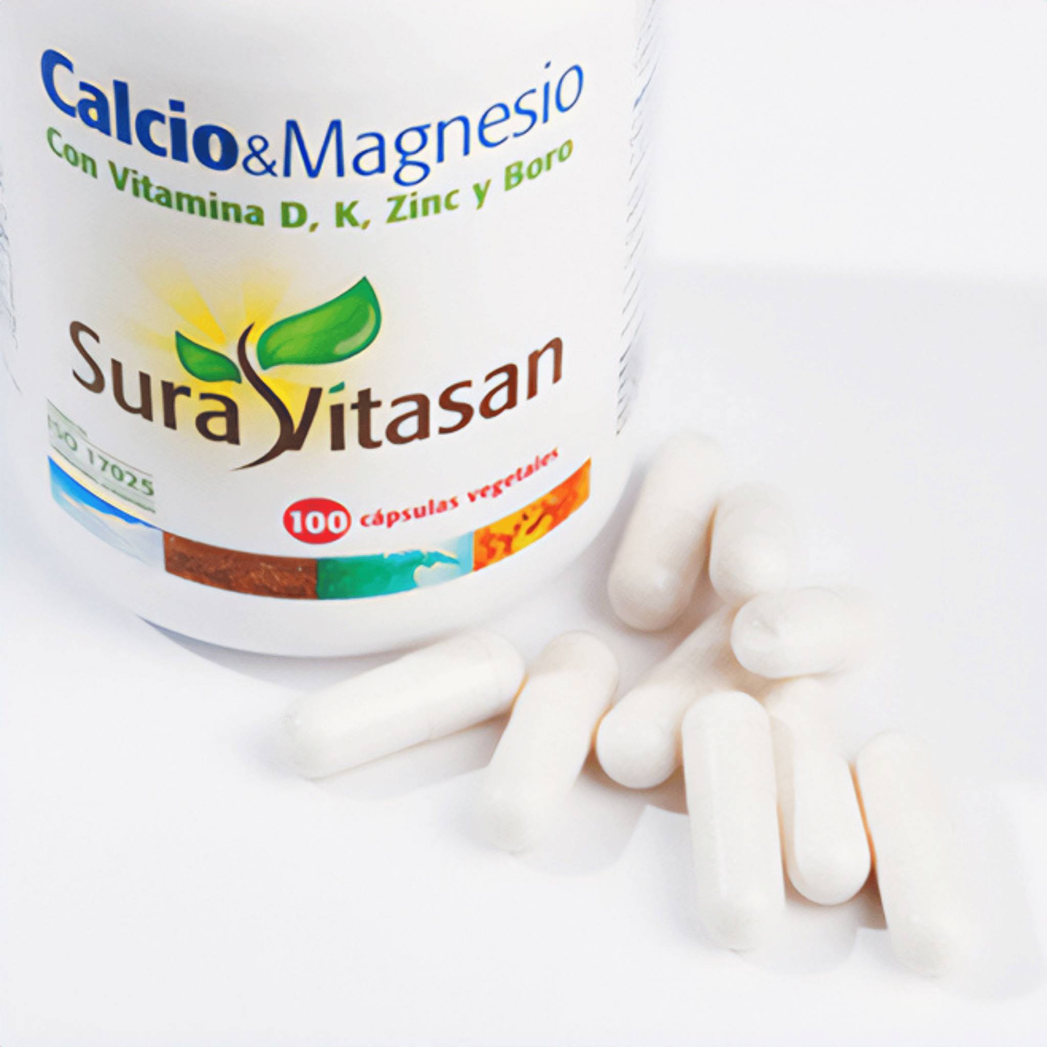 Calcio y Magnesio (con Vitamina D, Zinc y Boro) 100 cápsulas de Sura Vitasan