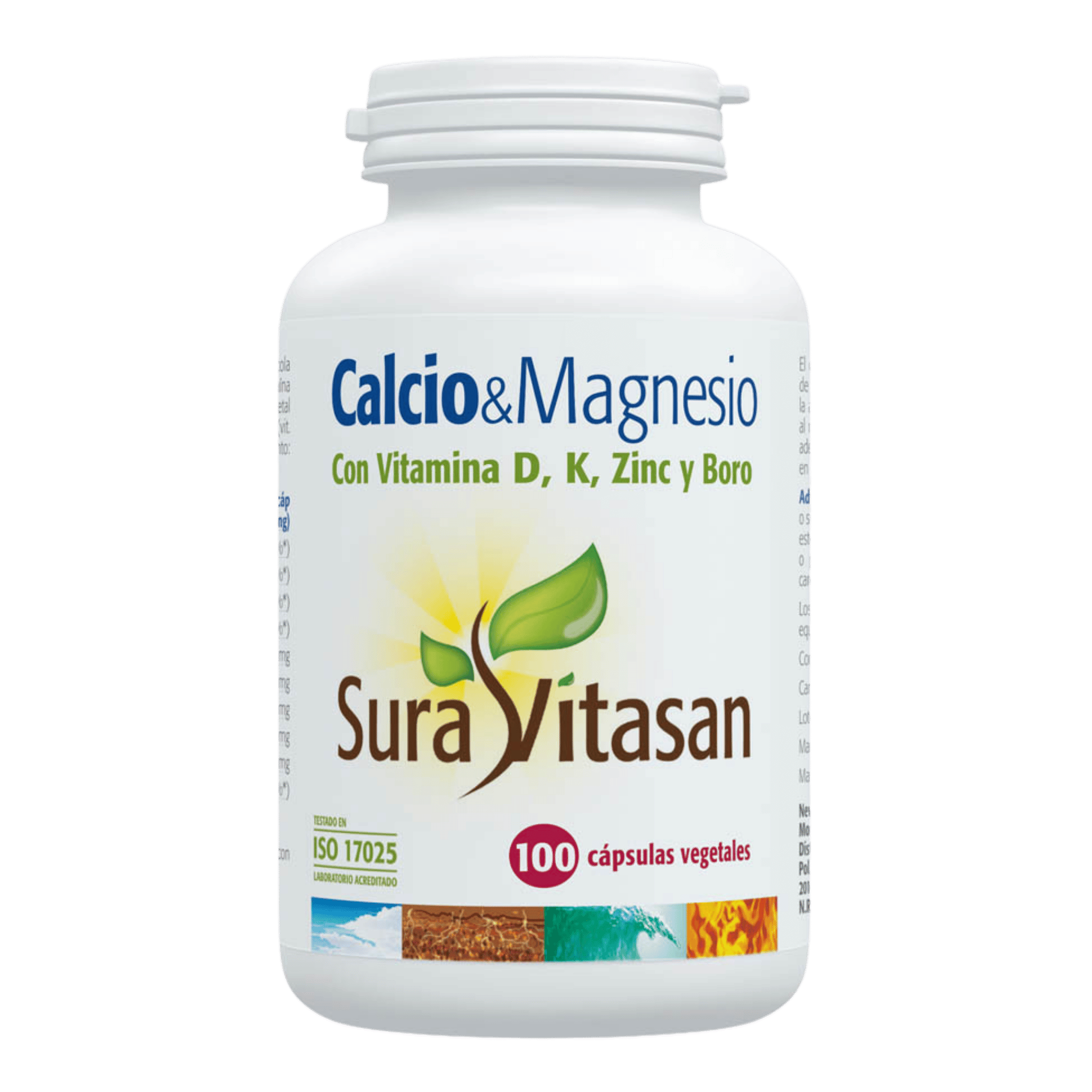 Calcio y Magnesio (con Vitamina D, Zinc y Boro) 100 cápsulas de Sura Vitasan