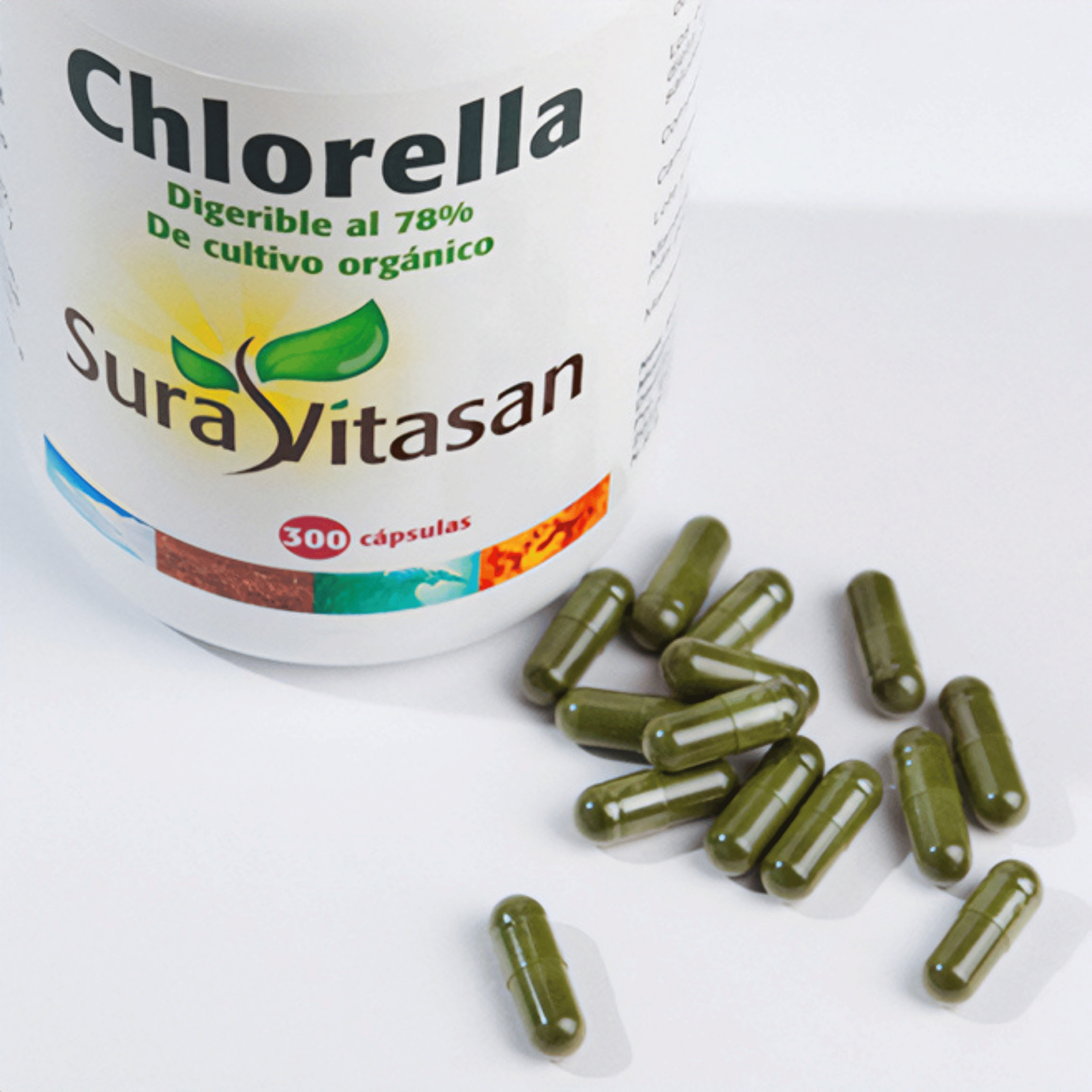 Chlorella 455 mg 300 cápsulas de Sura Vitasan