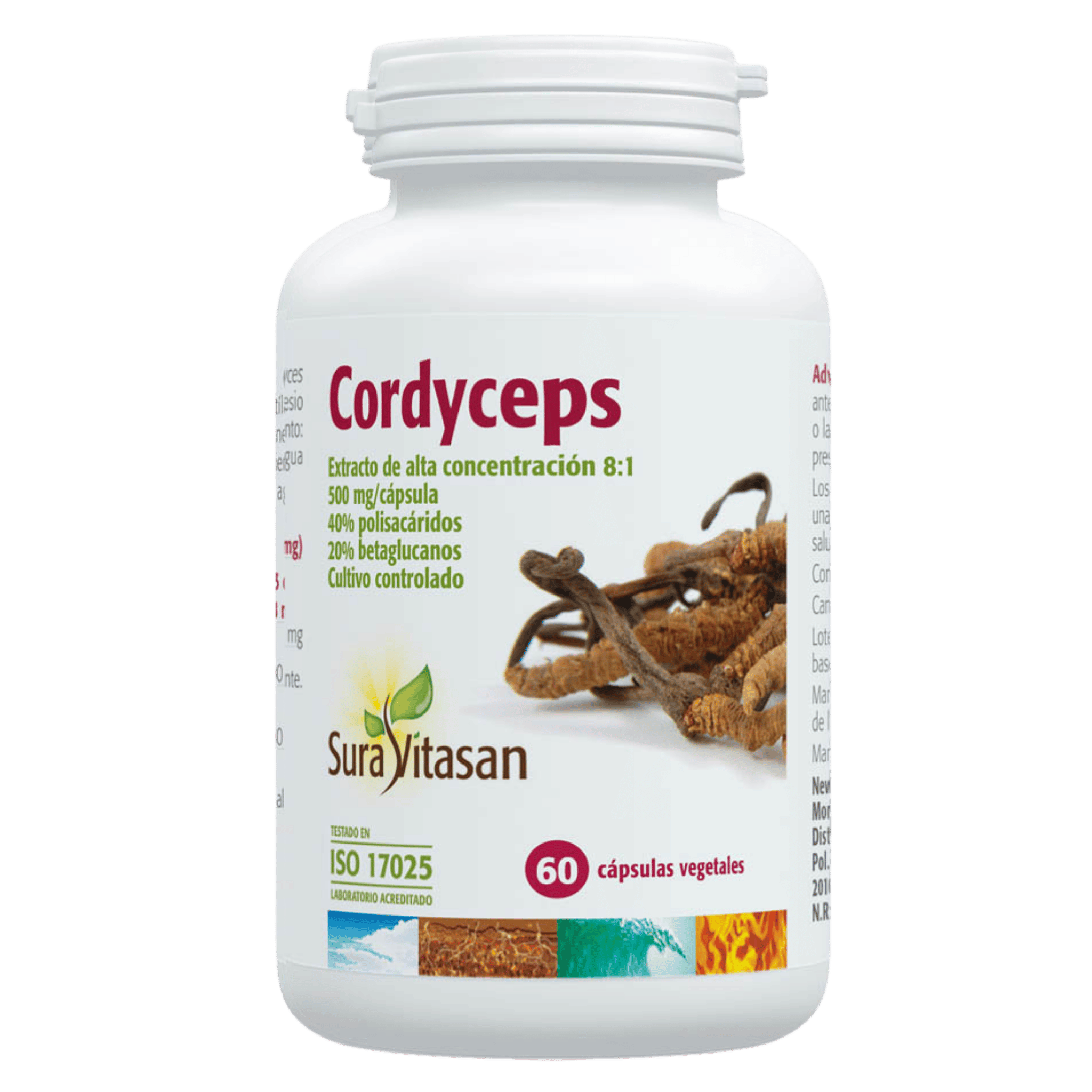 Cordyceps 500 mg 60 cápsulas de Sura Vitasan