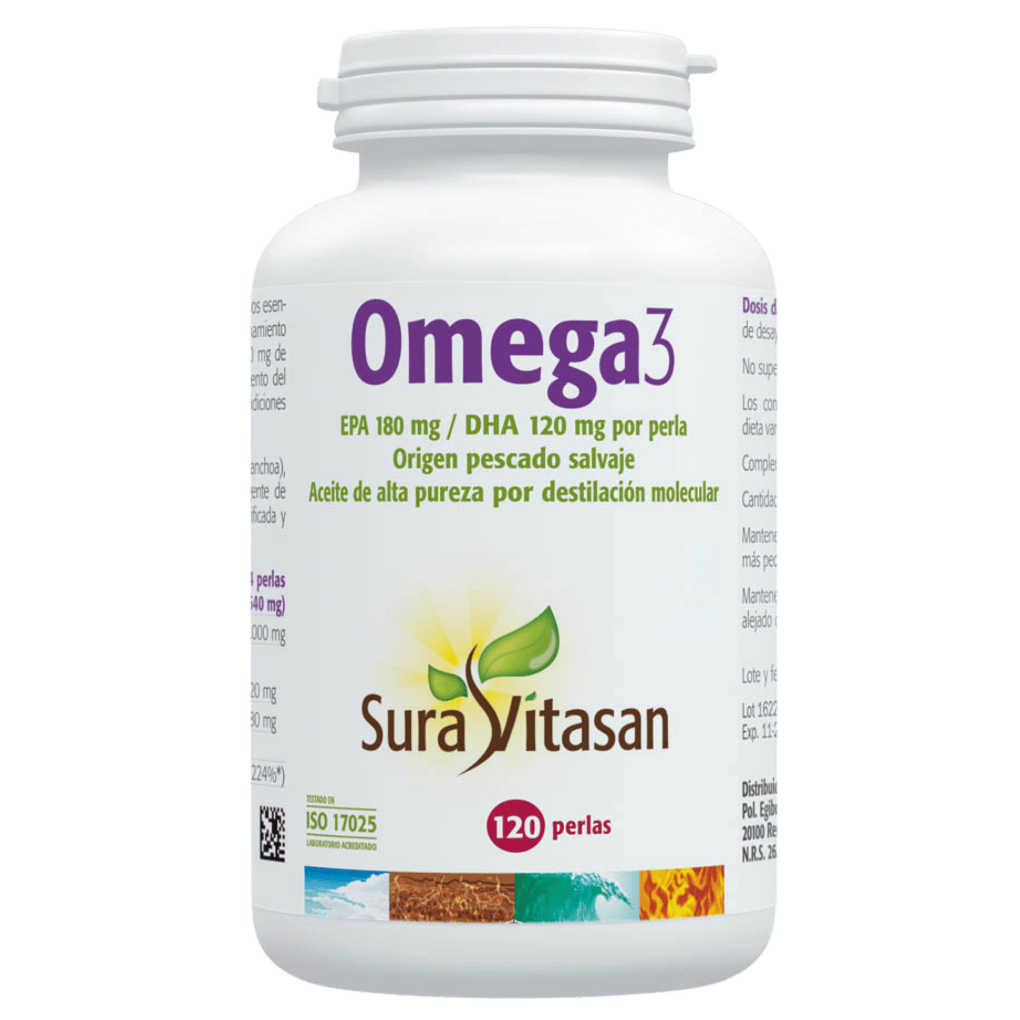 Omega 3 180 mg EPA y 120 mg DHA 120 perlas de Sura Vitasan