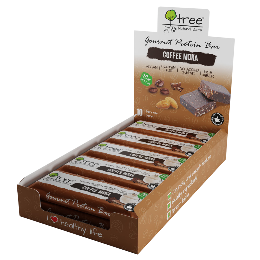 Barrita de proteína Coffee Moka 50 g (Pack x 10) de Tree Natural Bars