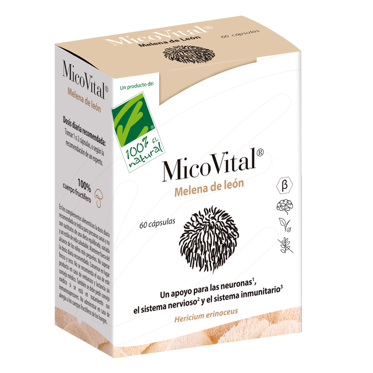 MicoVital Melena de león 60 cápsulas de 100% Natural