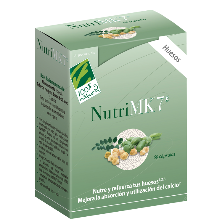 NutriMK7 Huesos (Vitamina K2 + D3) 60 cápsulas de 100% Natural