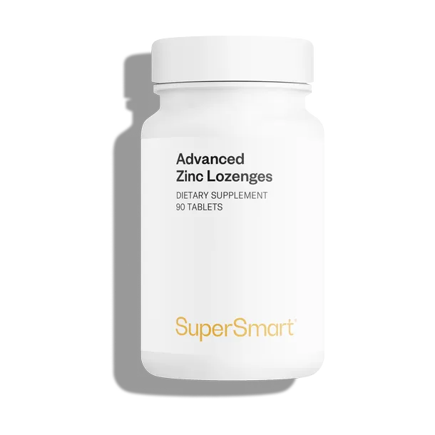 Envase de Supersmart ZINC avanzado 90 comprimidos masticables, suplemento alimenticio