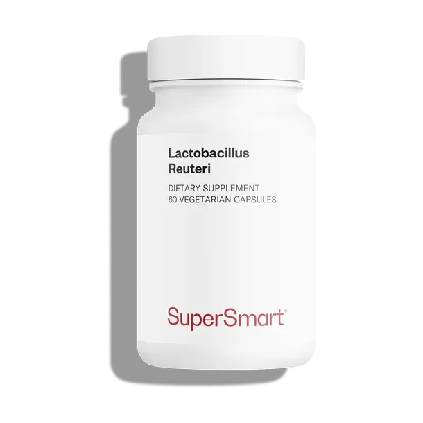 Envase de Supersmart LACTOBACILLUS REUTERI 60 cápsulas, suplemento alimenticio