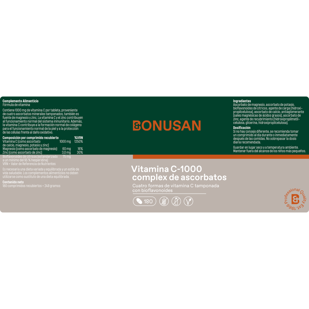 Vitamina C-1000 complex de ascorbatos 90 comprimidos de Bonusan