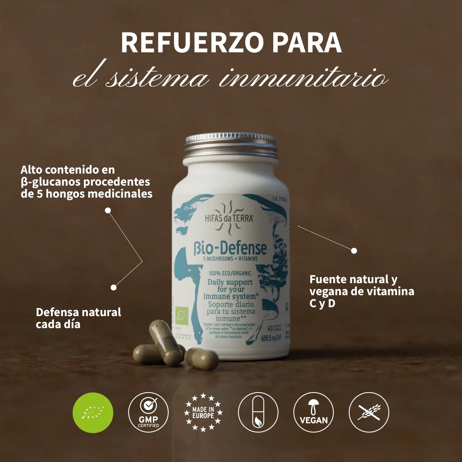 Bio-Defense 60 cápsulas de Hifas da Terra