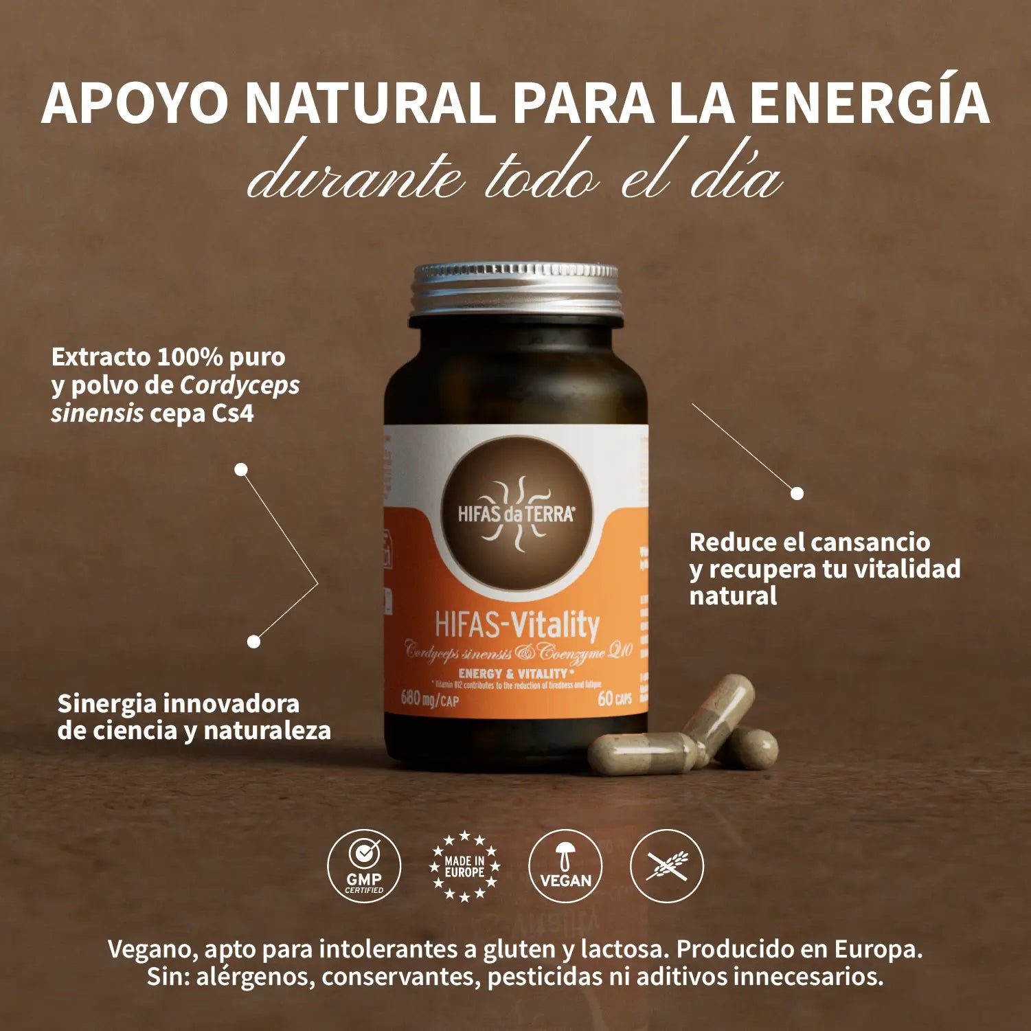 HIFAS-Vitality 60 cápsulas de Hifas da Terra