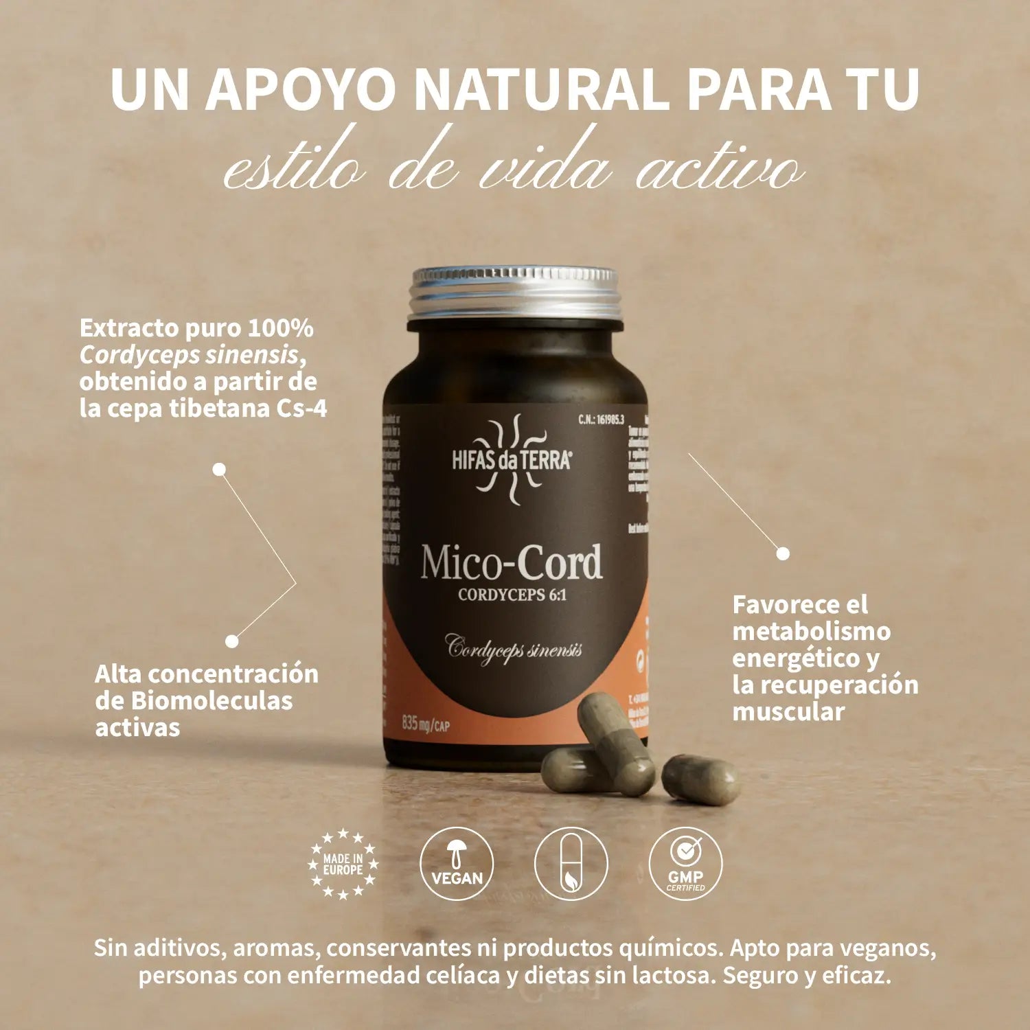 Mico-Cord 70 cápsulas de Hifas da Terra