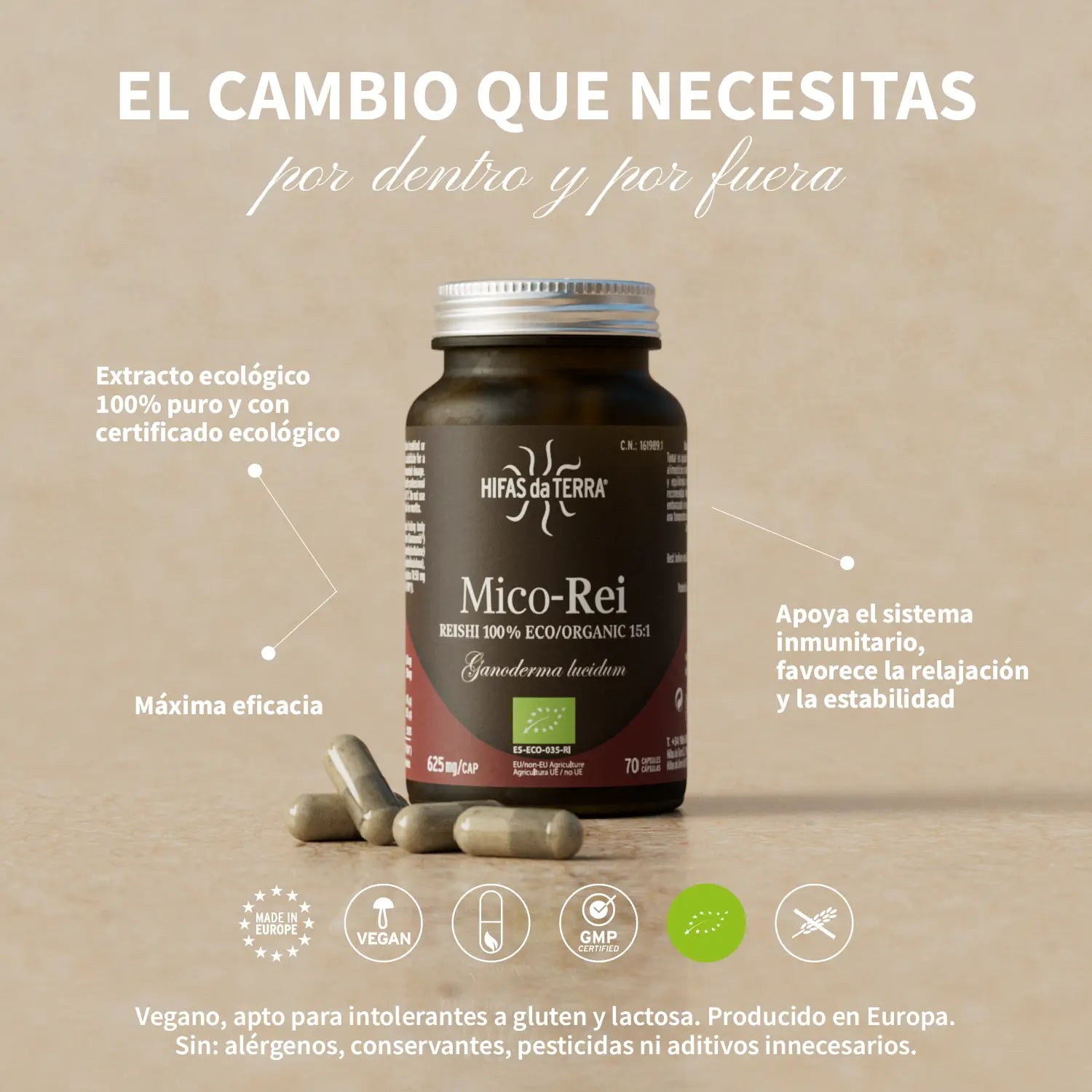 Mico-Rei 70 cápsulas de Hifas da Terra