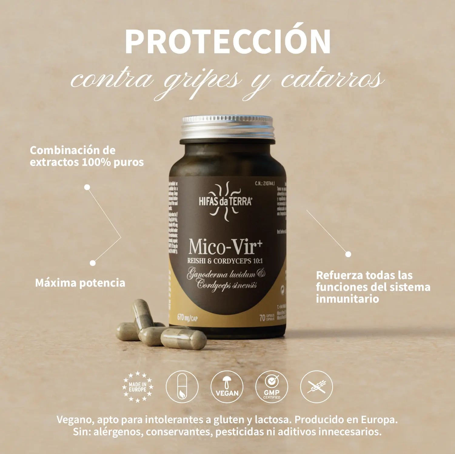 Mico-Vir+ 70 cápsulas de Hifas da Terra