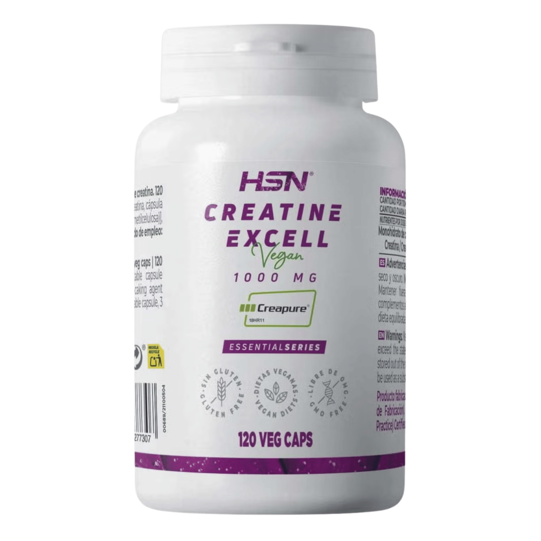 Creatina Excell Creapure 120 cápsulas de HSN
