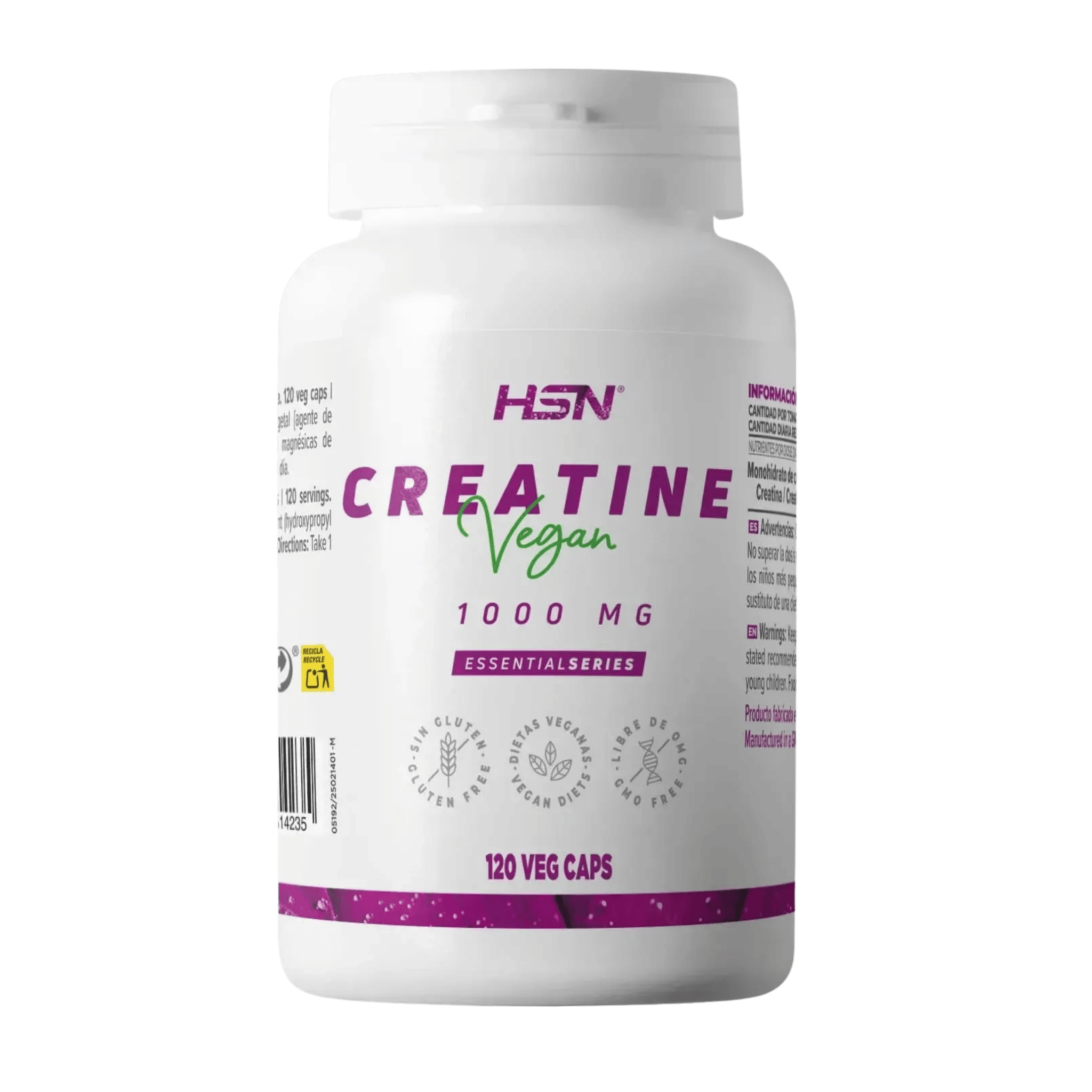 Creatina Monohidrato 120 cápsulas de HSN