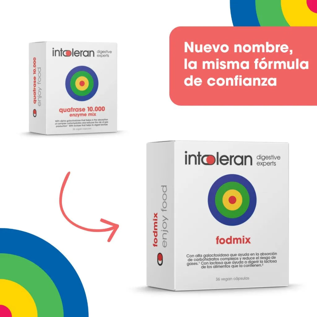 Fodmix (Quatrase 10.000) 36 cápsulas de Intoleran
