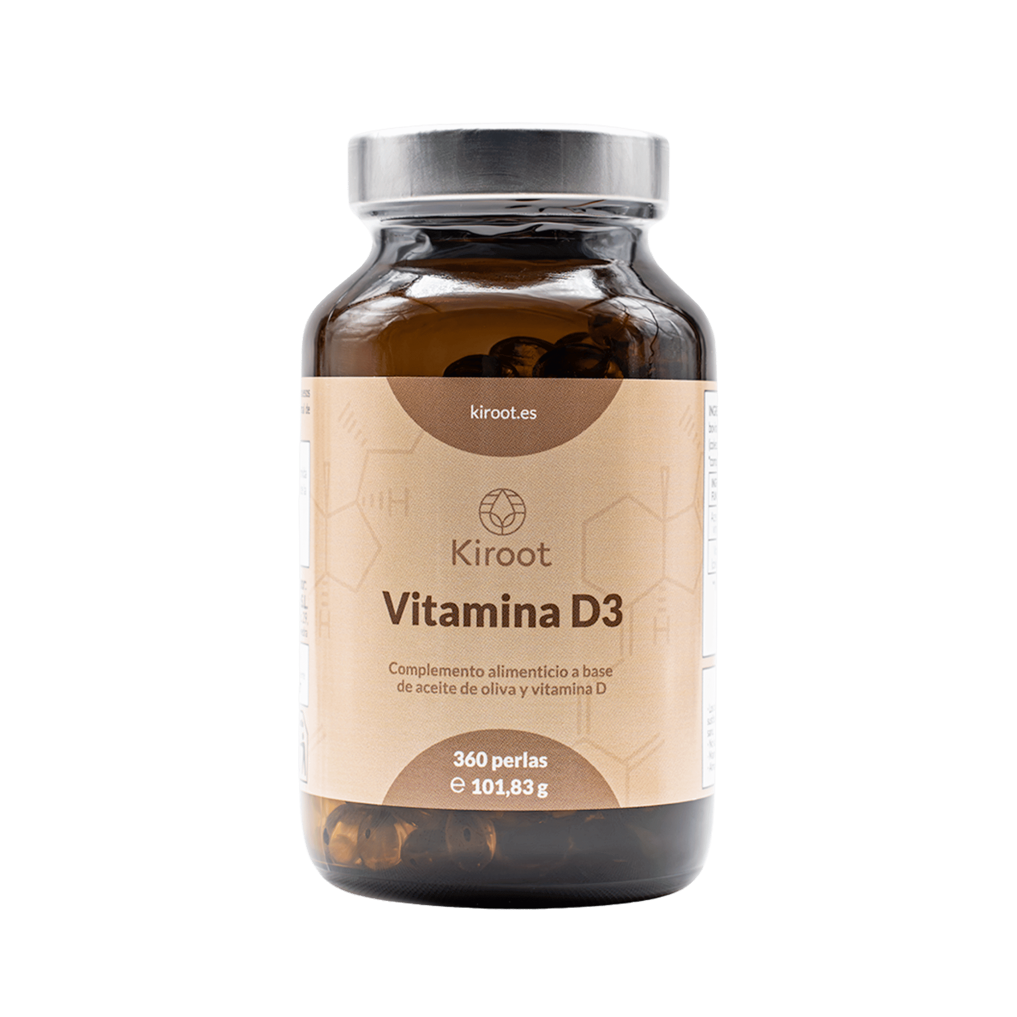 Vitamina D3 360 perlas de Kiroot