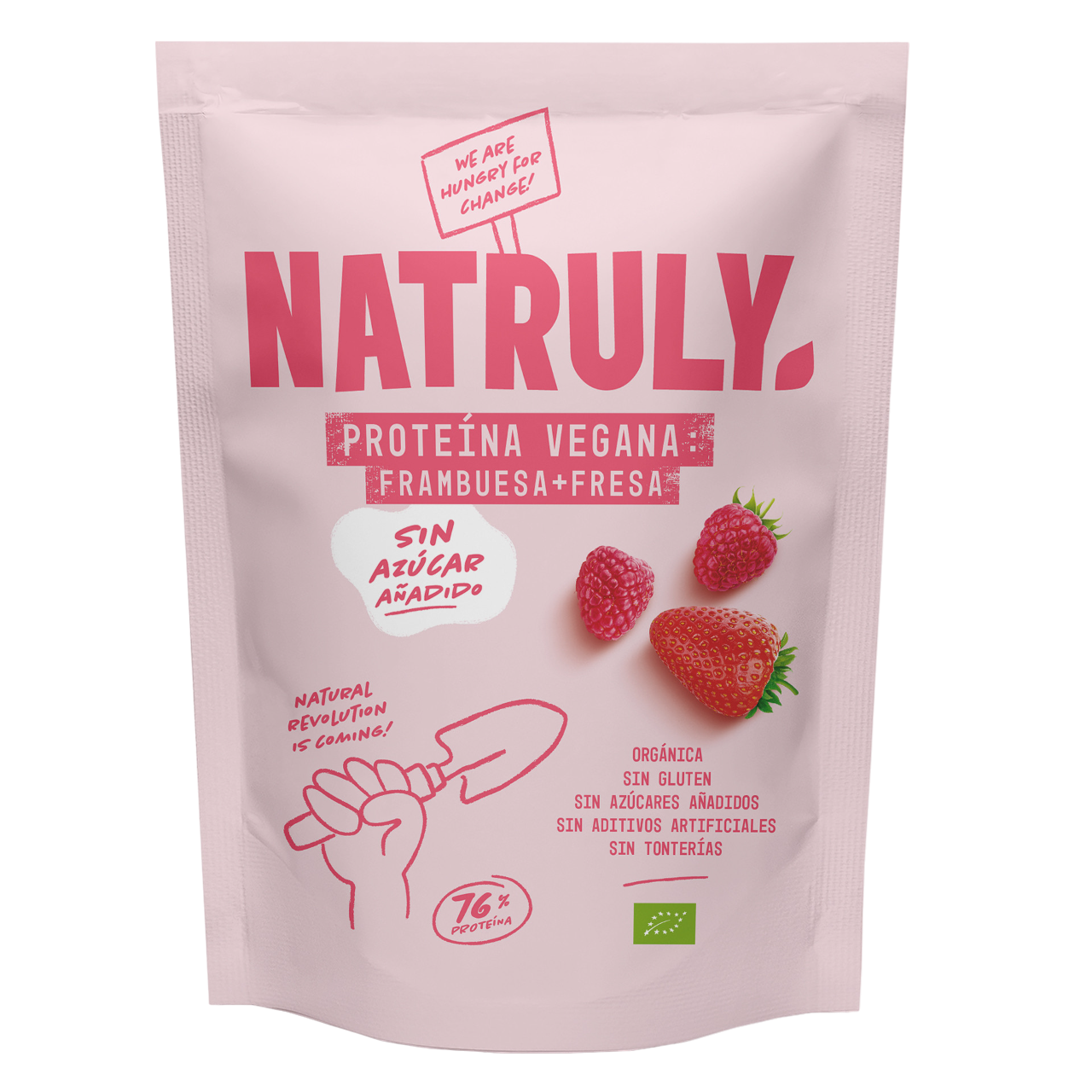 Proteína Vegana Frambuesa y Fresa BIO 350 g de Natruly