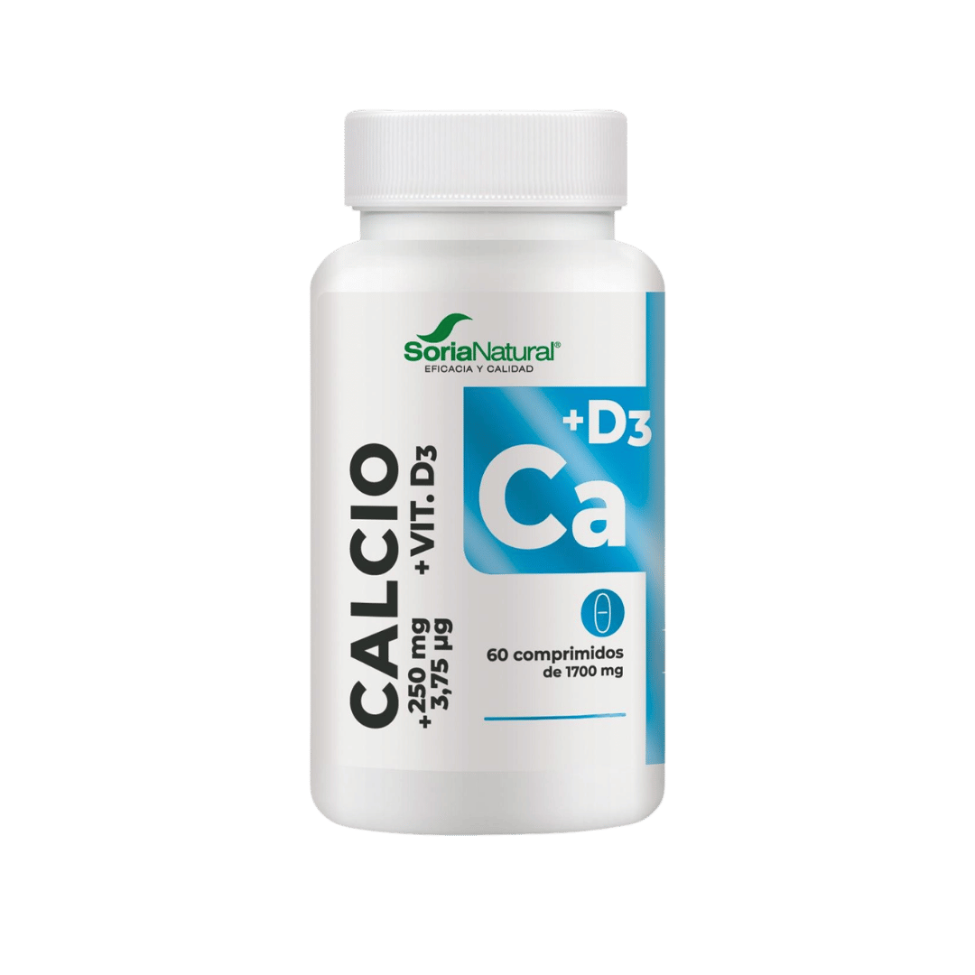 Calcio con vitamina D3 liberación sostenida 60 comprimidos de Soria Natural