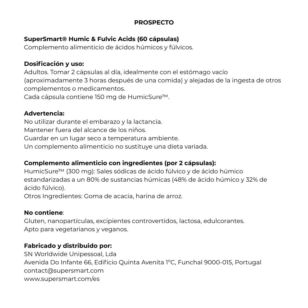 Ácido Húmico y Fúlvico 60 cápsulas de SuperSmart