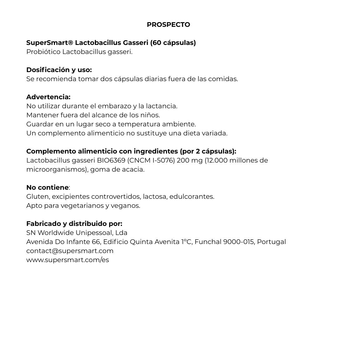 Lactobacillus Gasseri 60 cápsulas de SuperSmart