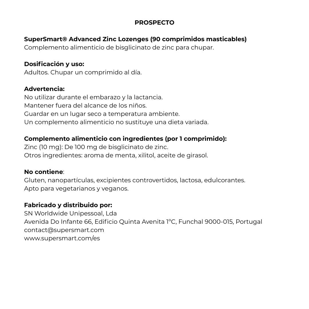 Zinc Avanzado 90 comprimidos de SuperSmart