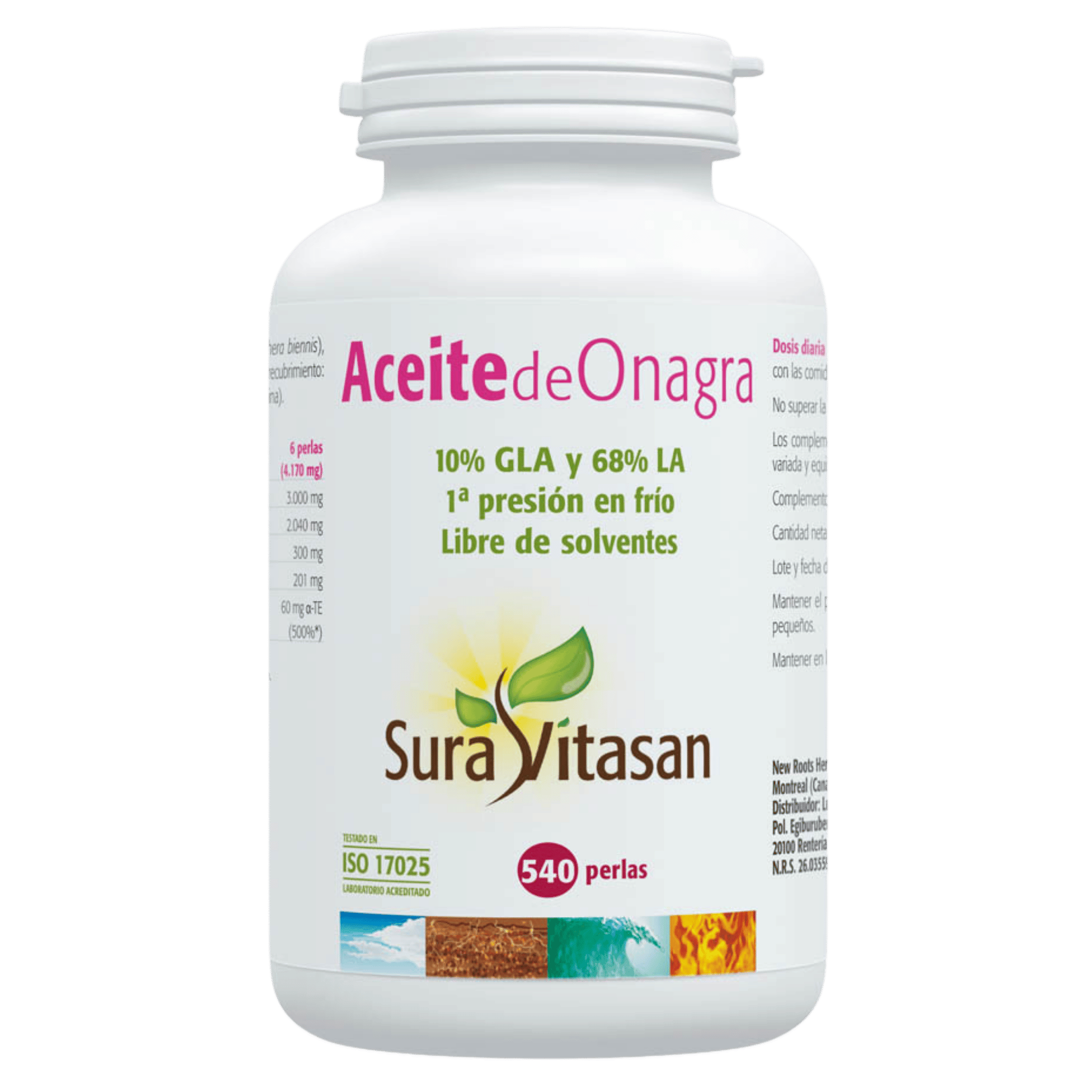 Aceite de Onagra 50 mg 540 perlas de Sura Vitasan