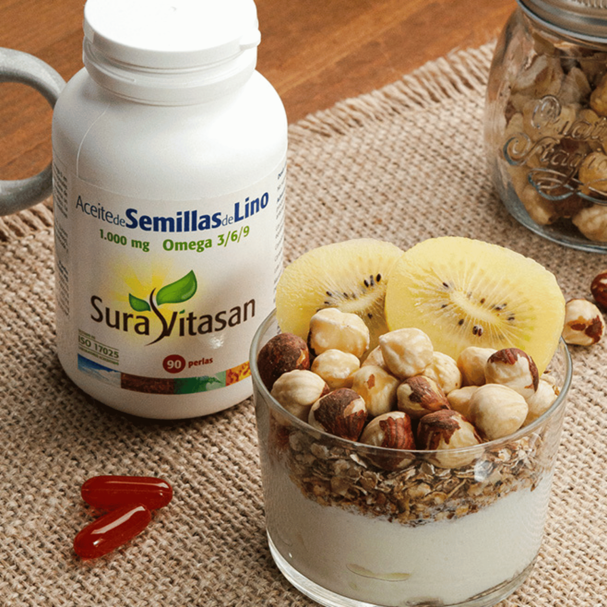 Aceite de Semillas de Lino 1000 mg 90 perlas de Sura Vitasan