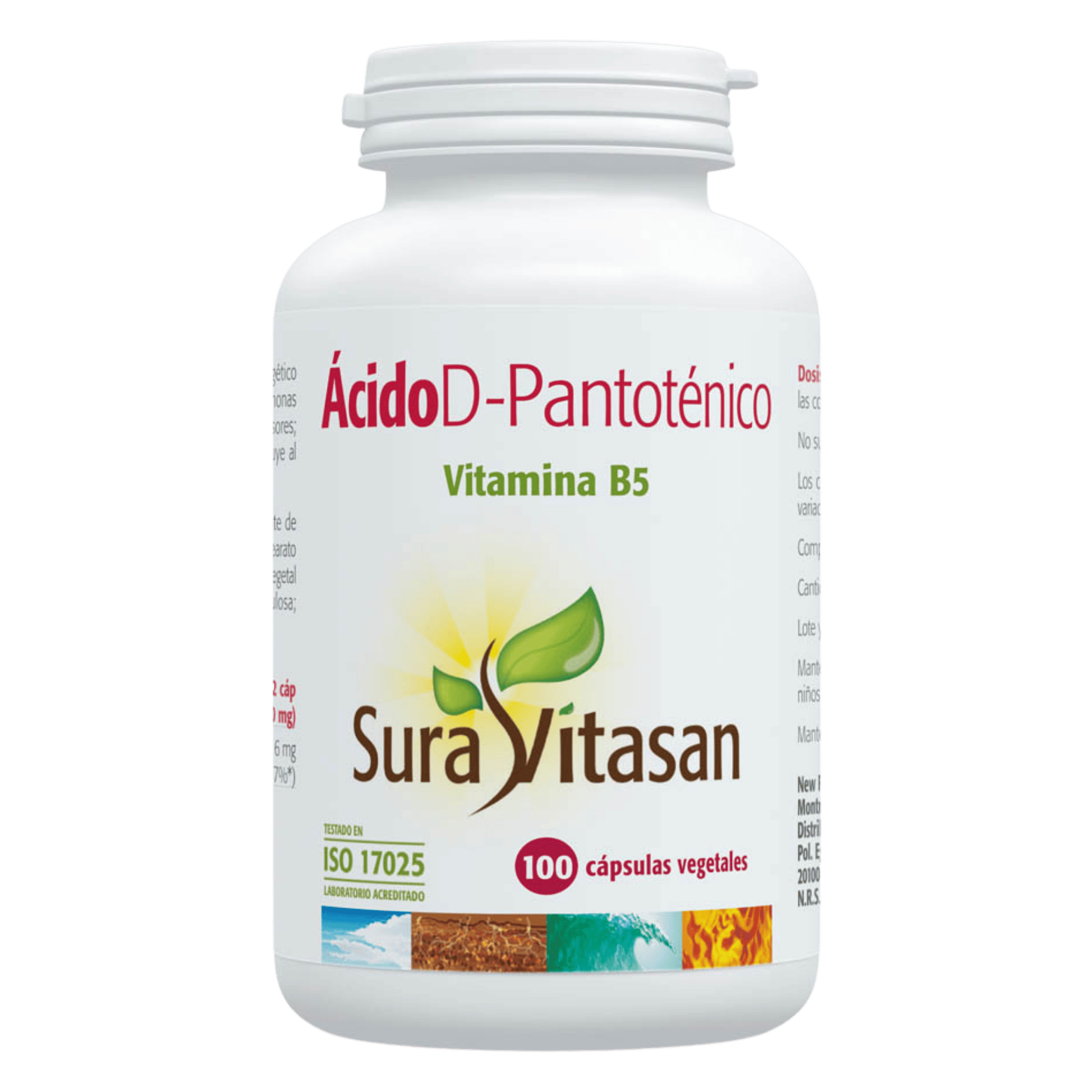 Ácido D-Pantoténico 500 mg 100 cápsulas de Sura Vitasan