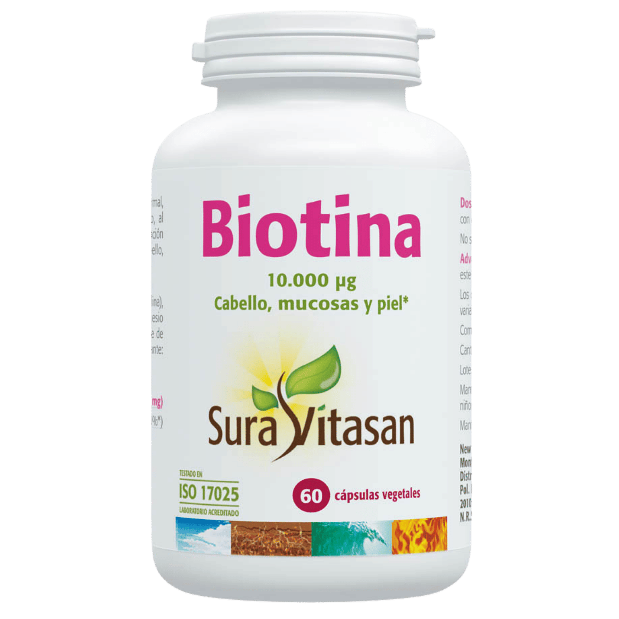 Biotina 10000 mg 60 cápsulas de Sura Vitasan