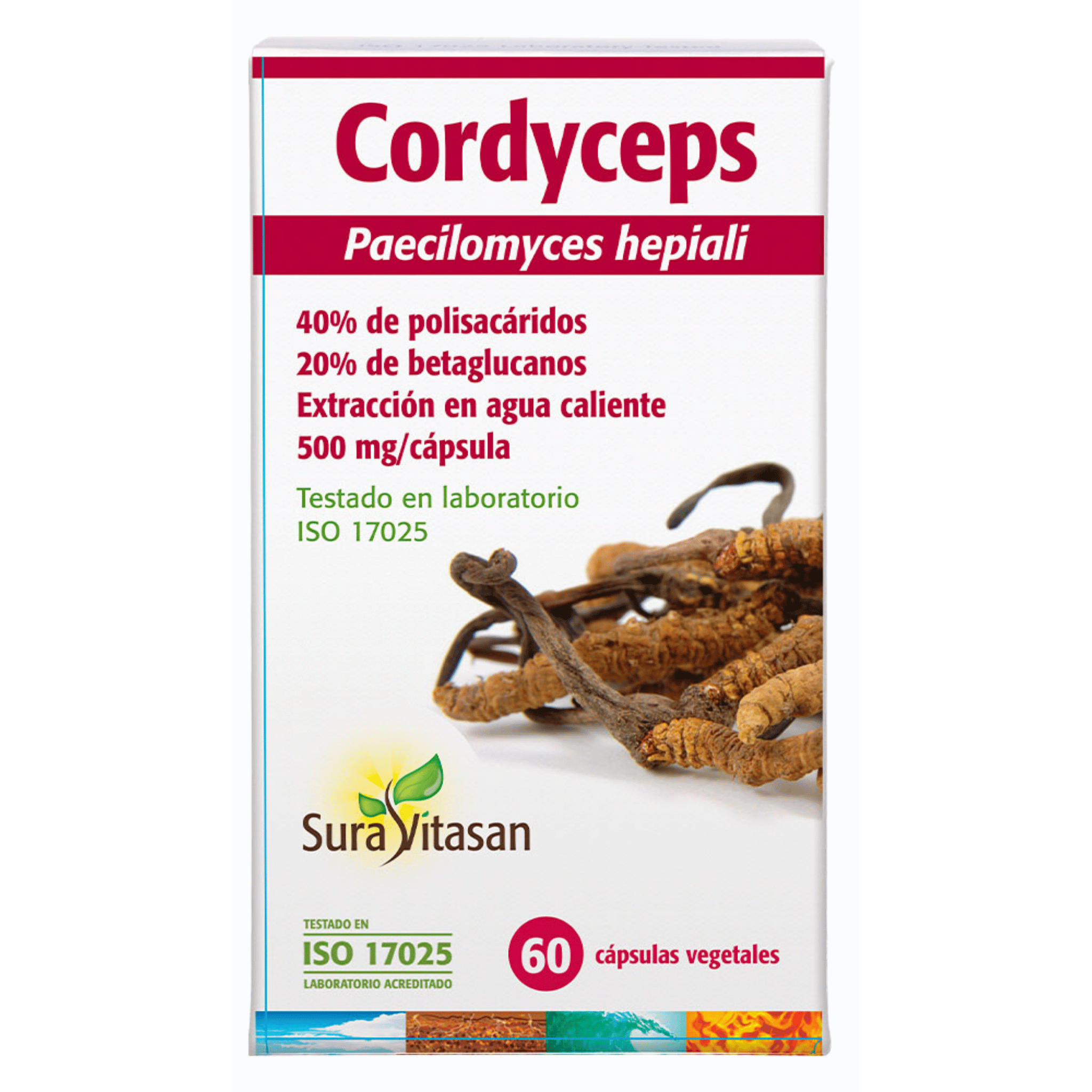 Cordyceps 500 mg 60 cápsulas de Sura Vitasan
