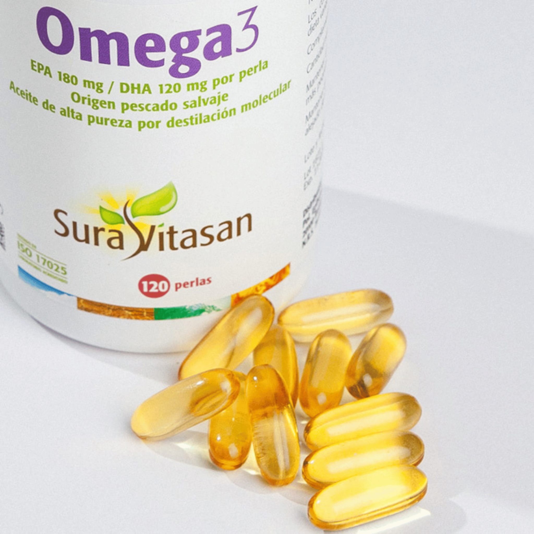 Omega 3 180 mg EPA y 120 mg DHA 120 perlas de Sura Vitasan
