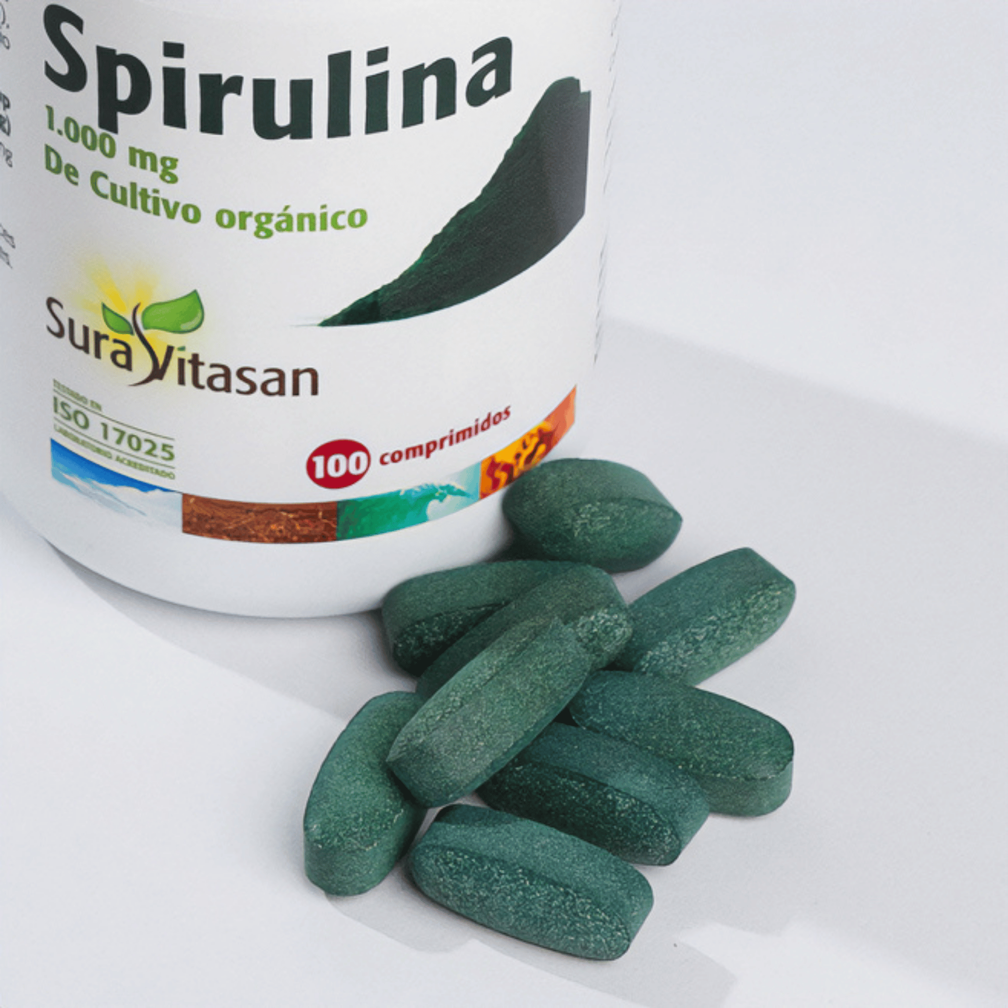 Spirulina 1000 mg 100 comprimidos de Sura Vitasan